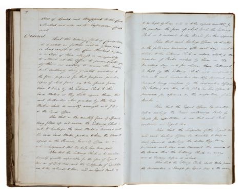 1828-1836.- Stamp Office. Receiver General's Order Book, manuscript copy book of board minutes and letters, etc., 211pp., plu