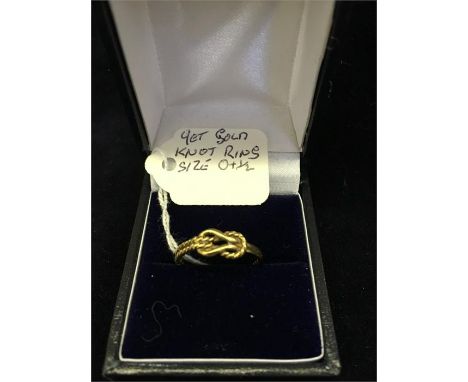 9ct gold knot ring size "O+1/2"