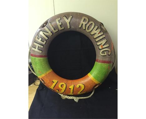 Life ring with painted "Henley Rowing 1912" detail