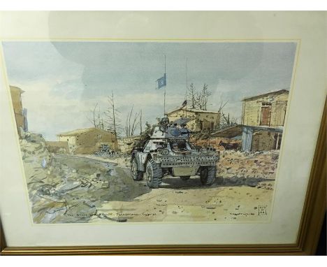 Print of the Blues and Royals in a UN Role, Petrophani, Cyprus