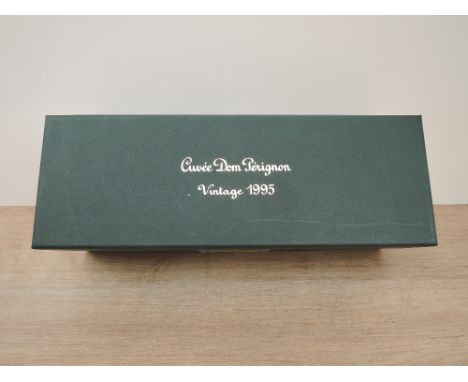 A bottle of Cuvee Dom Perignon Vintage 1995 Champagne, 12.5% vol, 750ml, in original packaging and box