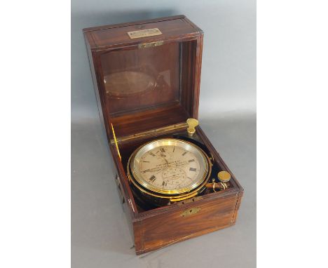 D. McGregor and Co. Makers To The Admiralty, Glasgow and Greenock, a Marine Chronometer with brass gimble in fitted box with 