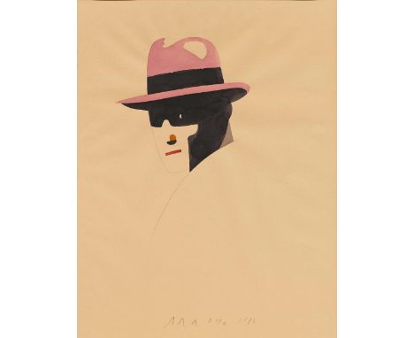 EDUARDO ARROYO (1937-2018)Sans titre (Portrait au Chapeau) 1982 signé et daté 1982gouache et mine de plomb sur papiersigned a