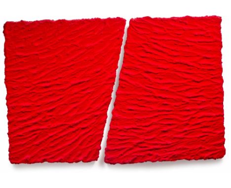 PINO PINELLI  (N. 1938)Pittura R (deux éléments) 2010 signé, titré, daté 2010 et porte la mention d'atelier n° 15389 au rever