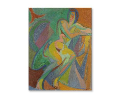 ANDRÉ LHOTE (1885-1962)La Baigneuse assise circa 1935 signé huile sur papier marouflé sur toilesigned  oil on paper laid on c