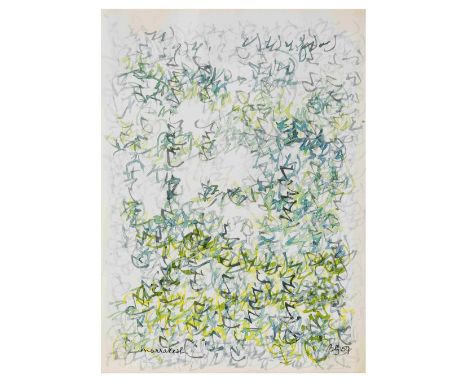 BRION GYSIN (1916-1986)Marrakesh (série Les Chansons de Marrakesh) 1959 monogrammé, titré et daté 59encre de couleur sur feui