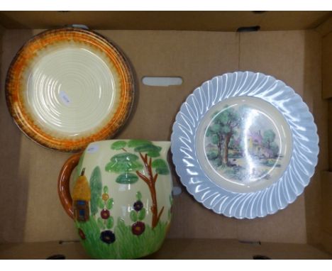Clarice Cliff Wilkinson Bizarre plate, design number 6314 22cm diameter, with a Royal Staffordshire Ceramics by Clarice Cliff