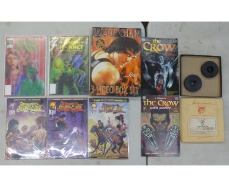 Two issues of Now Comics 'Tales of the Green Hornet' together with 3 issues of Malibu - Bruce Lee, all sealed, with 2 issues 