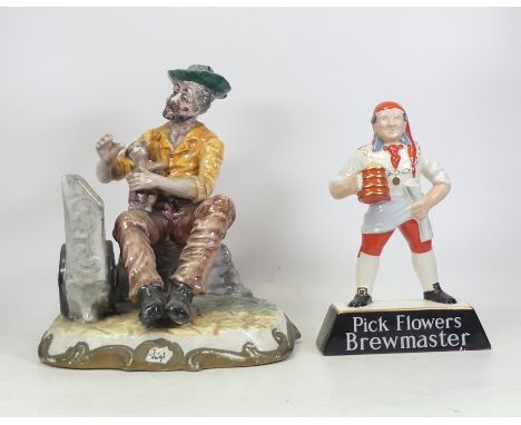 Character Figures To include A Capodimonte Figure The Organ Grinder & Monkey 28cm Tall Also Pick Flowers Brew Master Advertis