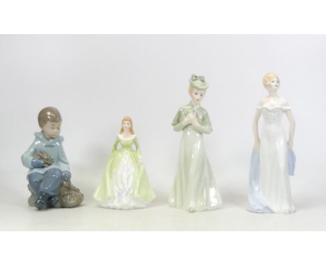 Four Ceramics Figures, inlcudes Nao figure of a boy, Francesca Emily, Lydia and Diana (4)