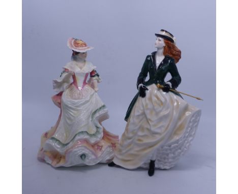 Royal Doulton figurine Flowers of Love - Rose HN3709 and Royal Worcester figurine Royal Enclosure (2).