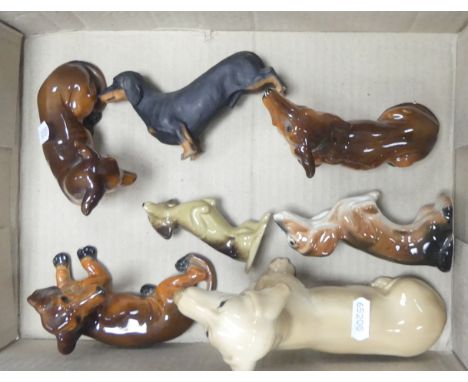 A Collection of Ceramic Dachshunds inlcuding examples from Szeiler and many marked for West Germany (7)
