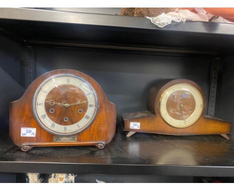 Two Mantle Clocks to include The Alexander Clarke Clock Ltd with BR London Midland Region 45 Years Service Plaque together wi