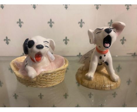 Royal Doulton, 101 Dalmations Patch in Basket DM9 and Penny DM2. Boxed. (2)