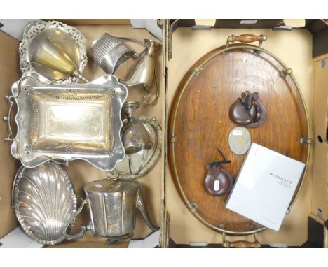 A Collection of Silverplate to include a charming Georgian style cream jug, victorian teapot etc. together with an edwardian 