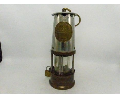 A Vintage Miners Safety Lamp by The Protector Lamp and Lighting Company, Eccles Type 6.