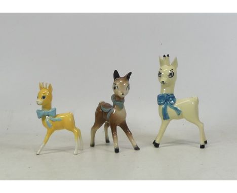 Three Ceramcis Babysham Deer inlcuding Beswick, Carltonware and one unmarked. (3)