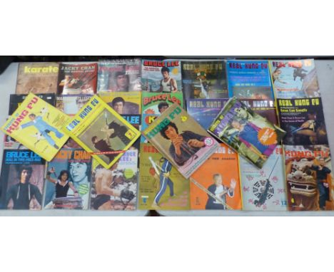 A collection of 29 vintage martial arts magazines and publiscations, including issues of 'Secrets of Kung Fu', many with a Br