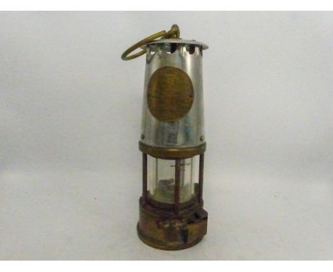 A Vintage Miners Safety Lamp by The Protector Lamp and Lighting Company, Eccles Type GR6S.