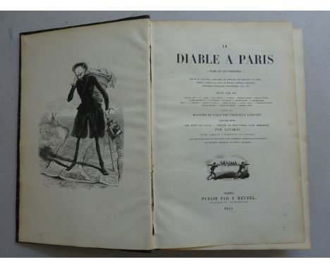 (Grandville, J.J.). Le Diable a Paris. Paris et les Parisiens. 2 Bde. Paris, Hetzel, 1845-46. 1 Bl., XXXII, 380 S.; 2 Bll., L
