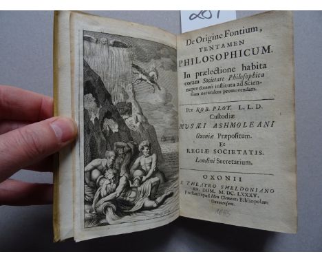 Plot, R. De Origine Fontium, Tentamen Philosophicum. In praelatione habita coram Societate Philosophica nuper Oxonii institut