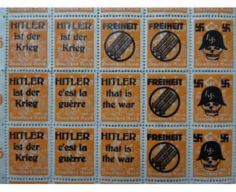 Nationalsozialismus.- Sammlung von über 1000 Briefmarken (Freimarken) 'Deutsches Reich'. Gedruckt bei Paul R. Schwerdtner. Be