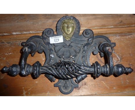 Ornate Arts &amp; Crafts cast and wrought iron door knocker