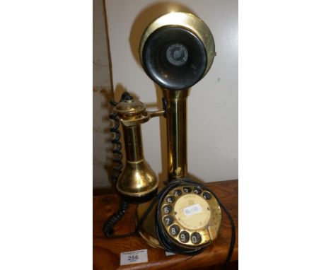 Reproduction brass candlestick telephone