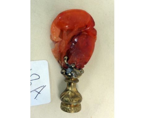 Carved agate Chinese seal A/F