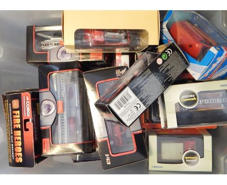 Quantity of diecast models of emergency vehicles including Oxford Commercials Eligor, etc. (1 box) 