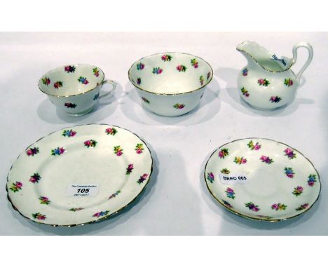 Tuscan china part tea service, floral decorated 
