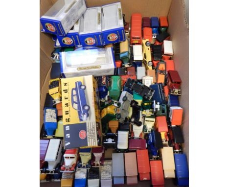 Quantity of Corgi Classic models of vintage trucks together with various cars, etc. and a display case (1 box) 