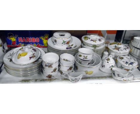 Large quantity of Royal Worcester 'Evesham' including dinner plates, fish plates, lidded casseroles, large ramekins, etc. 