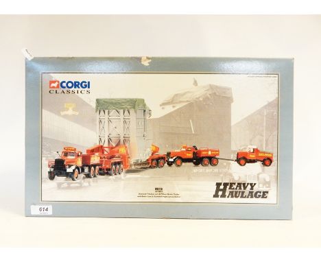 Corgi Classics heavy haulage diecast model of Winns Diamond Tea Ballast x 2, 24 wheel girder trailer with boiler load and Sca