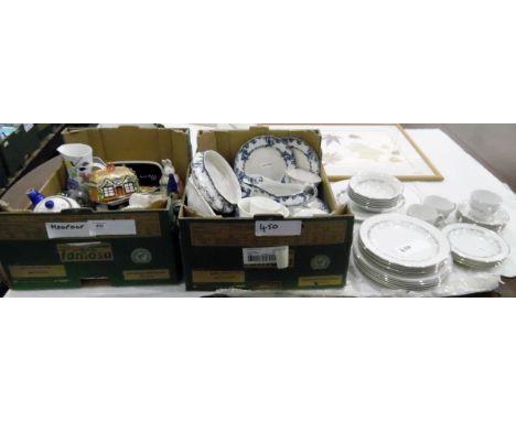 Barratt's ironstone tableware 'Delphatic White' part dinner service, Royal Staffordshire 'La Belle' ironstone graduated meat 
