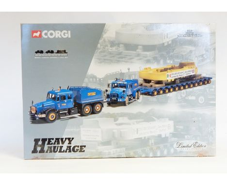 Corgi heavy haulage diecast collectable model set of Pickfords Scammell contractor x 2 with Nicholas Bogie trailer and castin