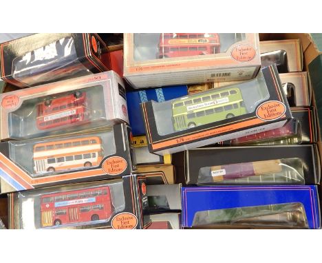 Collection of Exclusive First Edition diecast model buses in window boxes 