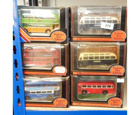 Collection of Exclusive First Edition diecast model buses in window boxes 