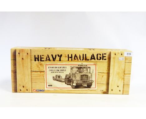 Corgi heavy haulage Atkinson Venturer 2 axle low loader and Scania King trailer with tower crane load (boxed) 