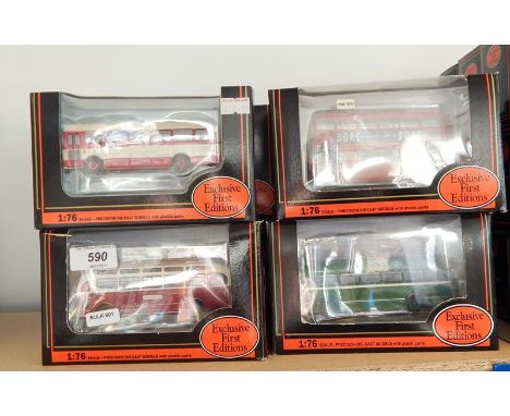 Collection of Exclusive First Edition diecast model buses in window boxes 