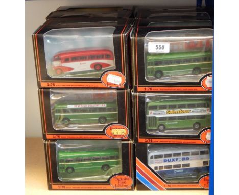 Collection of Exclusive First Edition diecast model buses in window boxes 