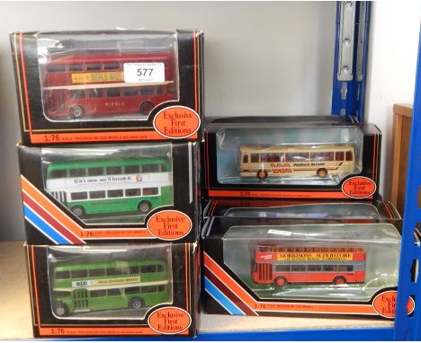 Collection of Exclusive First Edition diecast model buses in window boxes 