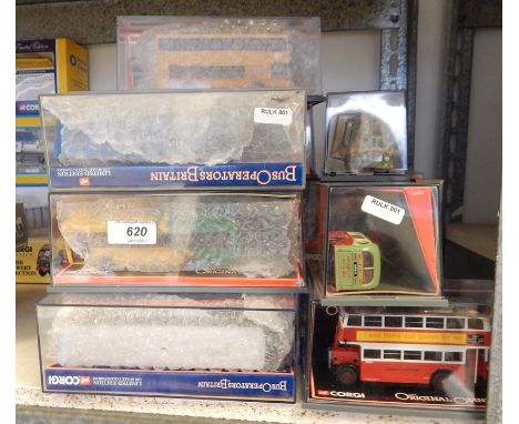 Quantity of Corgi, Original Omnibus Company and Bus Operators in Britain diecast models of buses, etc. 