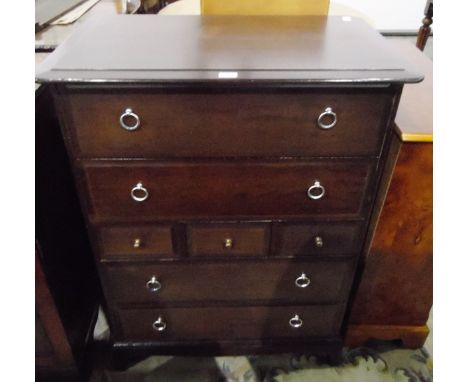 Stag Furniture chest of drawers with three short and four long drawers, on bracket feet, width 82cm 