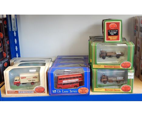 Collection of Exclusive First Edition diecast model buses and lorries in window boxes 