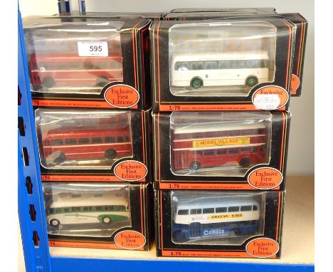 Collection of Exclusive First Edition diecast model buses in window boxes 