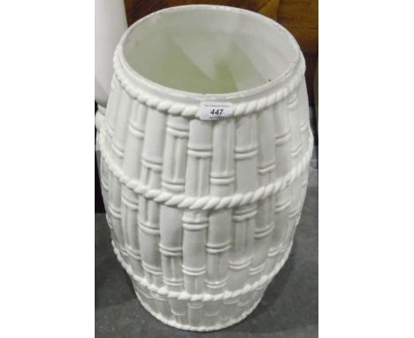 Large ceramic umbrella holder modelled as bamboo