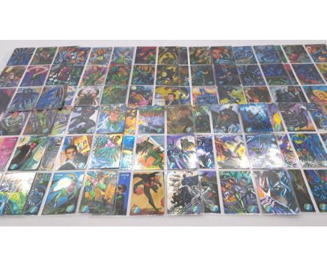 Fleer 1995 Batman Metal Forever Silver Flasher Trading Cards 1-100 (missing card 21), Excellent; (Qty).