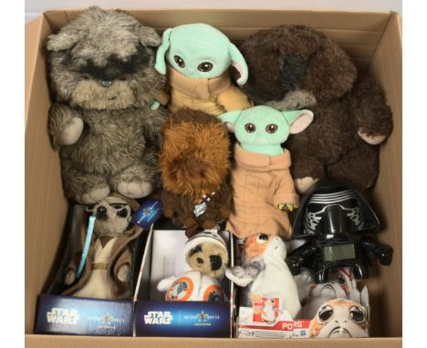 Kenner Star Wars vintage Plush Ewoks Latara &amp; Paploo, with flapping Porg (untested), boxed Meerkat Movies in similar lot.