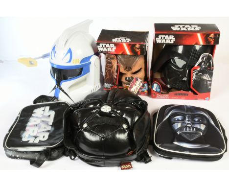 Hasbro Star Wars Clone Wars Captain Rex electronic helmet, Chewbacca &amp; Darth Vader masks, with bags and other assorted we